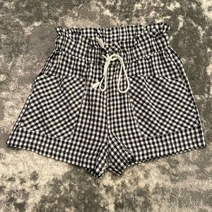 BAN JARA Small Black and White Gingham Paperbag Shorts PERFECT CONDITION